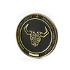 European Style Black Bull Head Gold Plated Tungsten Coin