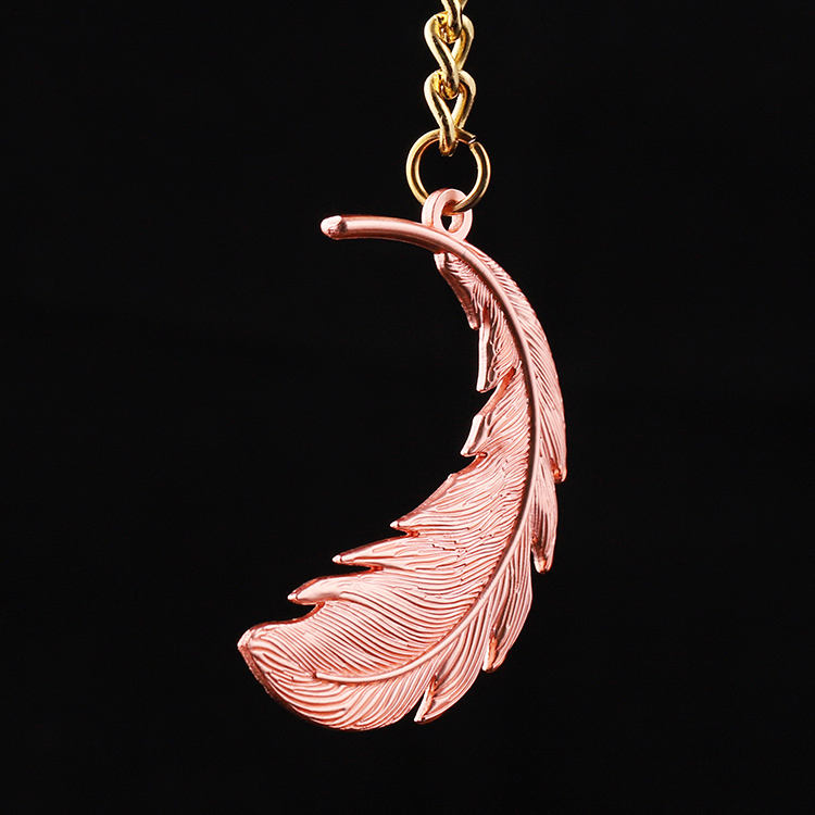 Custom Metal 3d Feather Copper Keyring