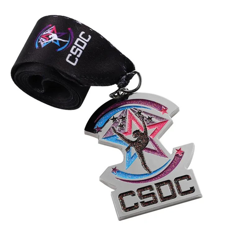 Oem Marathon 3d Cycling Gymnastics Glitter Dance Woman Sport Race Finisher Medals Custom
