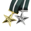 Custom Metal Gold Silver Zinc Alloy Reward Royal Medal in Star Shape