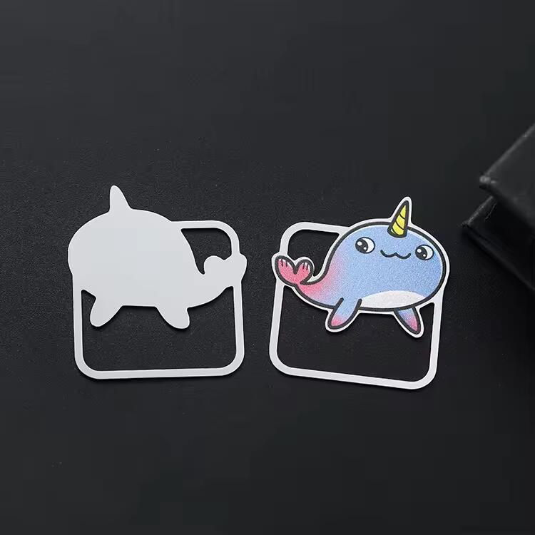 Stainless Steel Custom Color Spray Funny Cute Animal Small Dolphin Bookmark