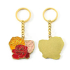 Customised Logo Metal Woman Fashion Colorful Large Flower Keychain