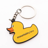 Custom Brand logo Keyrings Metal Anime Cartoon Golden Yellow Duck Keychain /cute Duck Key Chain