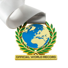 Metal Enamel Environmental Protection Earth Eco Souvenir Medals Velvet Boxes for Medals With Ribbon Custom