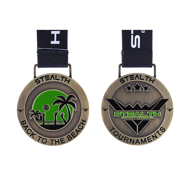Design Your Own Blank Zinc Alloy Gold Silver Bronze Beach Volleyball Sports Medals Award Medal for Volleyball