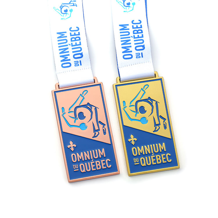 Gold Rectangle Shape Club Competition Custom Medal for Judo