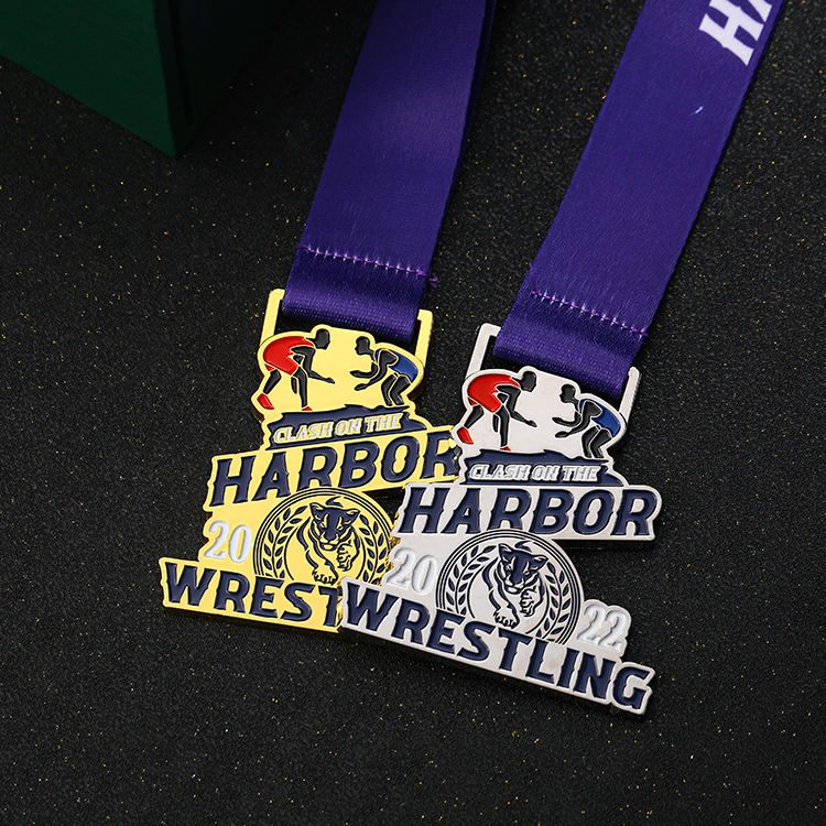 Metal Gold Silver Custom Struggle Fight Wrestling Medals