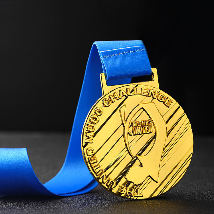 Custom Metal 3d Gold Plated Taekwondo Medals With Ribbon