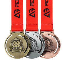 Custom Medal Unique Design Hollow 3D Metal Antique Color Gold Silver Bronze Medal Sport Pickleball Race Medals With Lanyards