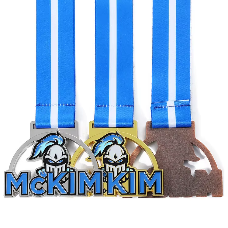Personalized Custom Award Metal Hollow Zinc Alloy Grappling Taekwondo Bjj Ice Hockey Finisher Medal Medals Boxing with Ribbon