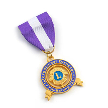 Custom Metal Soft Enamel International Gold Rotary Medallion