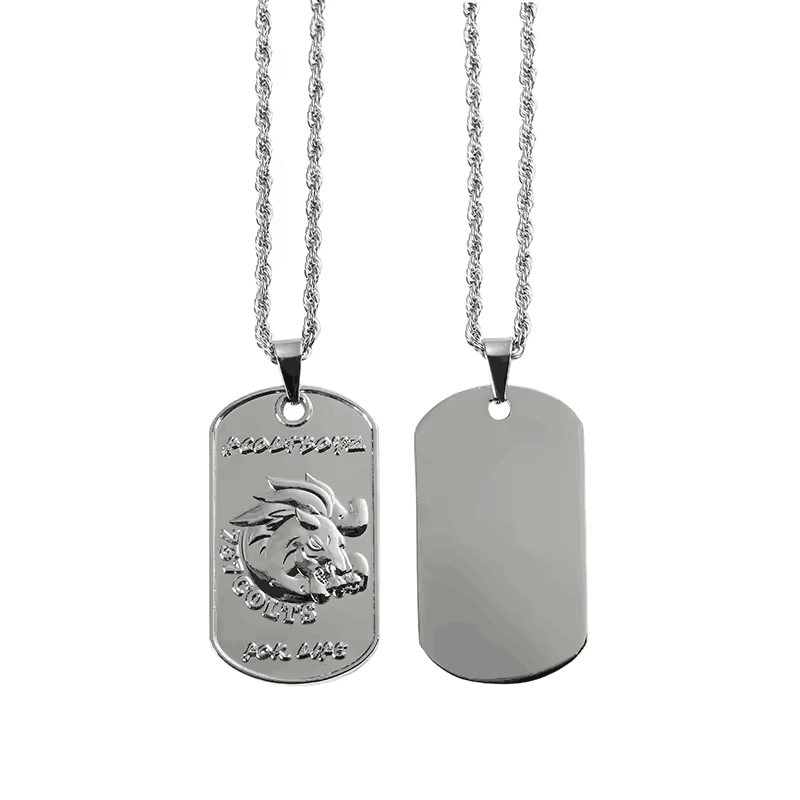 Custom 3d Embossed Silver Personalizada Zinc Alloy Metal Dragon Design Dog Tag