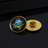 Cheap Gold Round Shape Lapel Pins Musical Blank No Mold Lapel Pins With rainbow Sticker