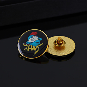 Cheap Gold Round Shape Lapel Pins Musical Blank No Mold Lapel Pins With rainbow Sticker