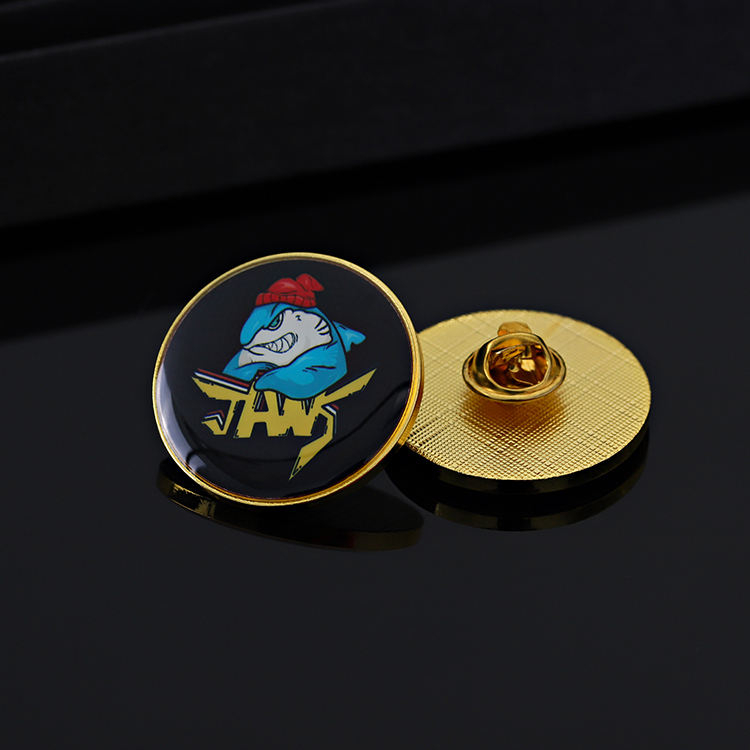 Cheap Gold Round Shape Lapel Pins Musical Blank No Mold Lapel Pins With rainbow Sticker