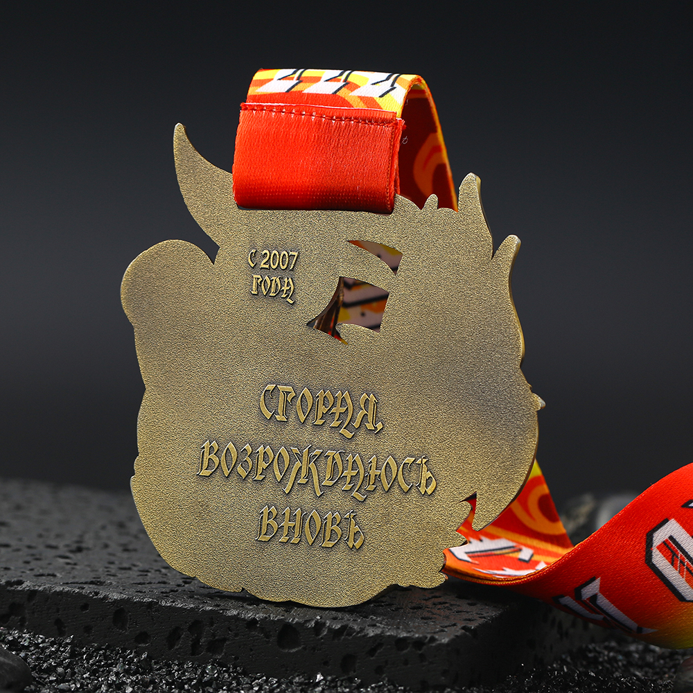 Custom Metal Fire Bronze 3d Powerlifting Medals With Lanyard