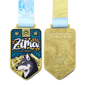 Custom Enamel Metal Wolf Multi Color Printing Medal