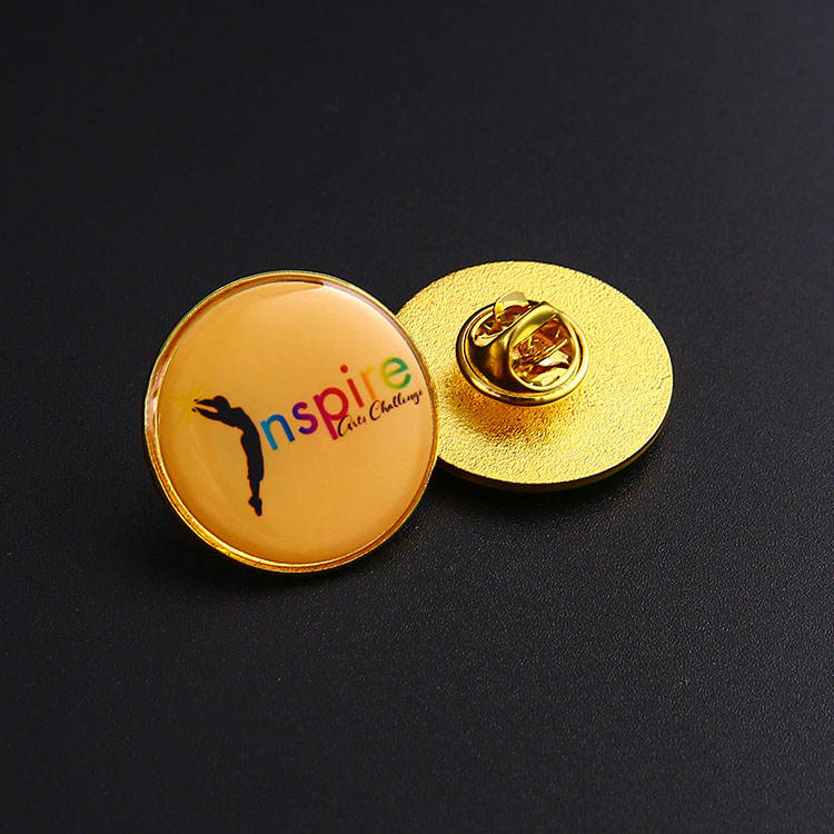 Promotion Custom Orange Epoxy Dome Coated Lapel Pin
