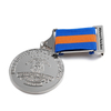 High Quality New 2D Metal Badge Custom Silver Plated Badge Pin Suit Medal of Ribbon Honor Badge Award With Safety Pin