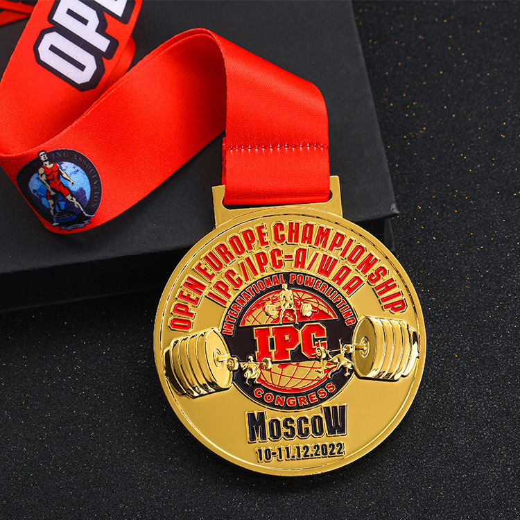 Europe Championship International Custom Metal Gold 3d Design Powerlifting Weightlifting Medals