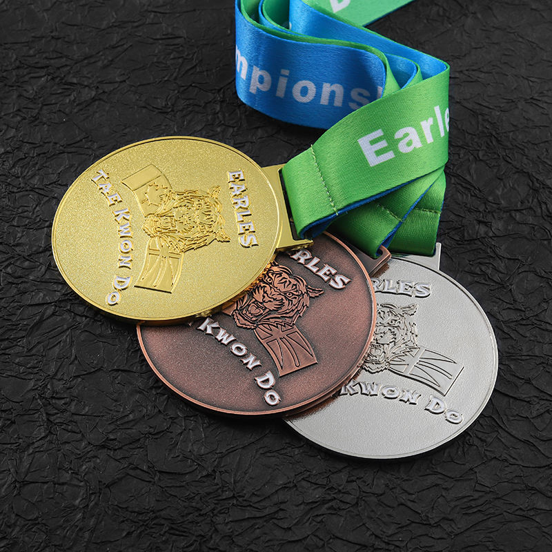 Custom Metal Gold Silver Copper Taekwondo 3d Embossed tiger Medal