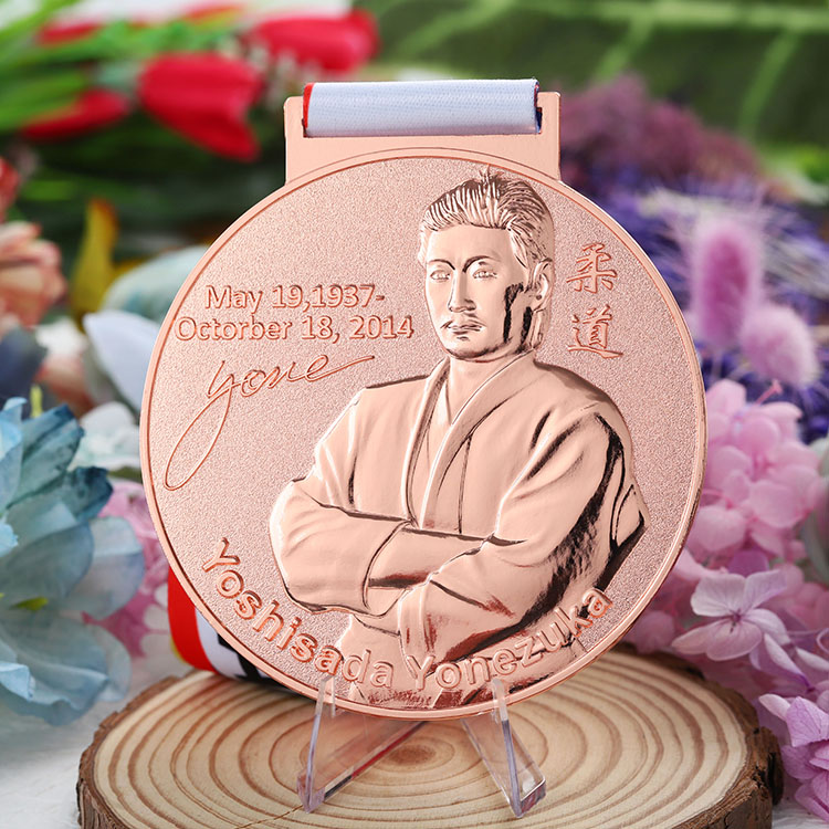 Custom Medal Metal Zinc Alloy 3 Colours Award Medals Embossing 3D Judo Coach Jiu Jitsu Ju Jutsu Judo Medals Supplier