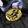 Metal Shiny Gold Club Stars Design Custom Cheap 5k Run Medals and Ribbon
