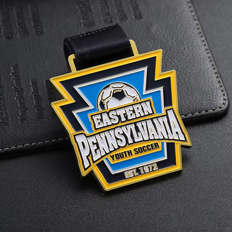 Factory Gold Silver Copper Metal Soccer Trophies And Medals Football Medals Sports Kids Team Award Medal With Ribbon