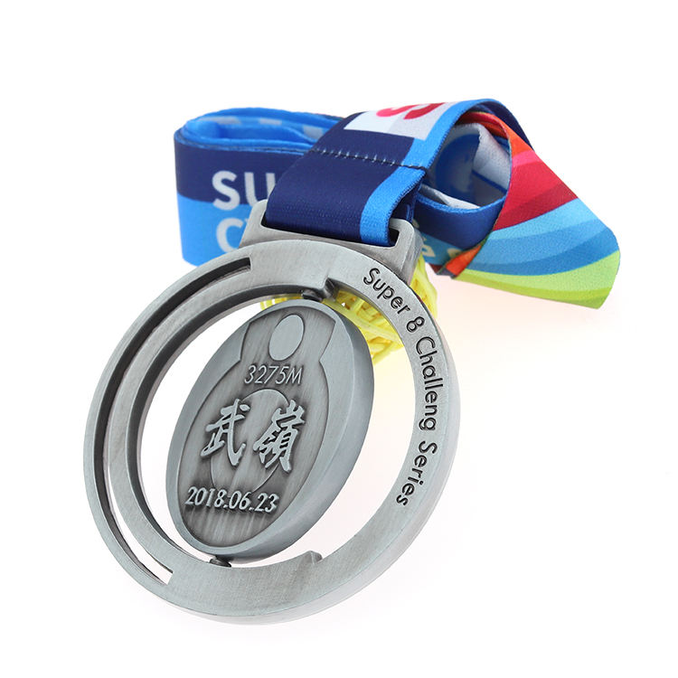 Custom Metal Silver 3d Soccer Spin Medal