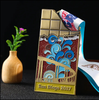 Unique medal shaped like a chocolate bar, with colorful enamel design showing San Diego - themed elements (bridge, waves). Inscribed “San Diego 2017” and paired with a “REAT C” ribbon. Ideal for comme