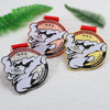 Wholesale Gold Silver Bronze Medal Manufacturer Custom Sliver Gold 3d Sport Taekwondo Medals Karate Wkf Judo Medal with Ribbon