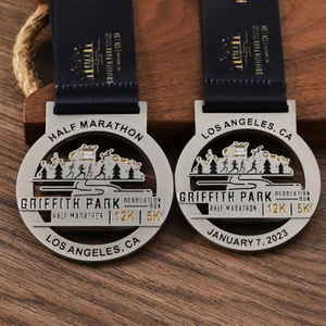 2025 Running Race Los Angeles Park 5k 12k Half Marathon Medal