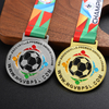 Metal Sports Body Around Silver Gold Enamel Football Medal Medals