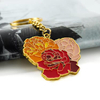 Customised Logo Metal Woman Fashion Colorful Large Flower Keychain