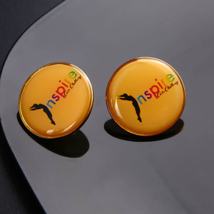 Promotion Custom Orange Epoxy Dome Coated Lapel Pin
