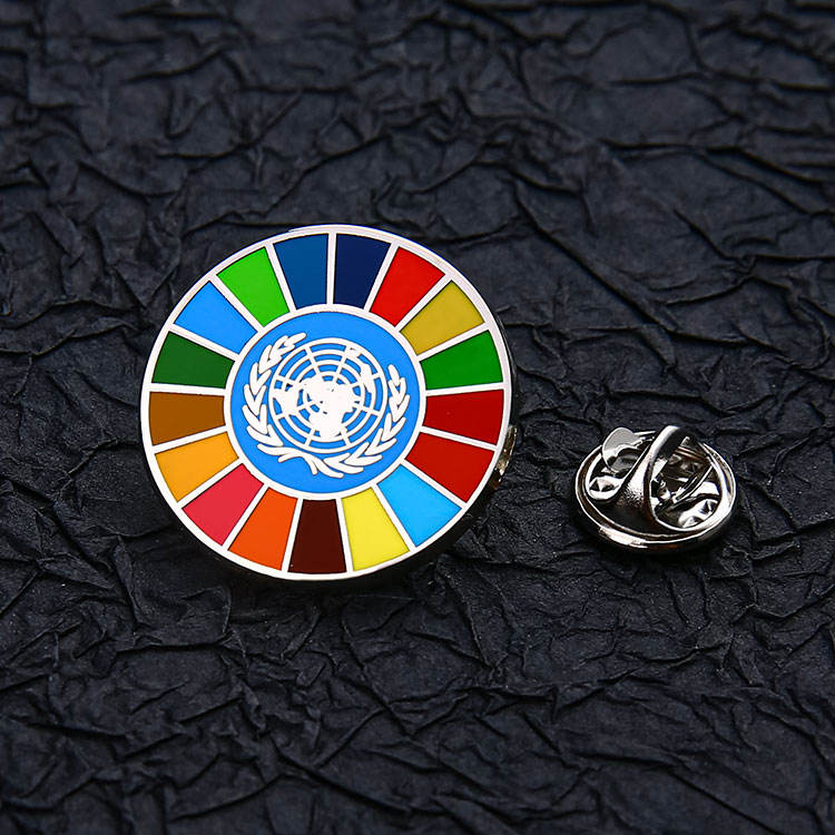 Wholesale Custom Made logo rainbow Lapel Pin Round Shape rainbow Metal Enamel Pin