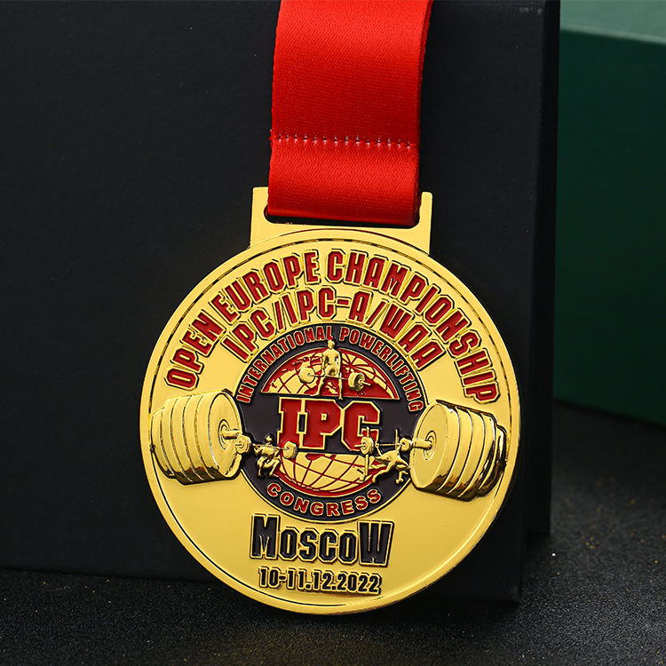 Europe Championship International Custom Metal Gold 3d Design Powerlifting Weightlifting Medals