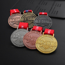 Custom Metal 6 Colors Gold Silver Copper Bronze Gun Black Silver Antique Copper Plated Medals