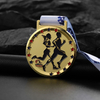 Metal Shiny Gold Club Stars Design Custom Cheap 5k Run Medals and Ribbon