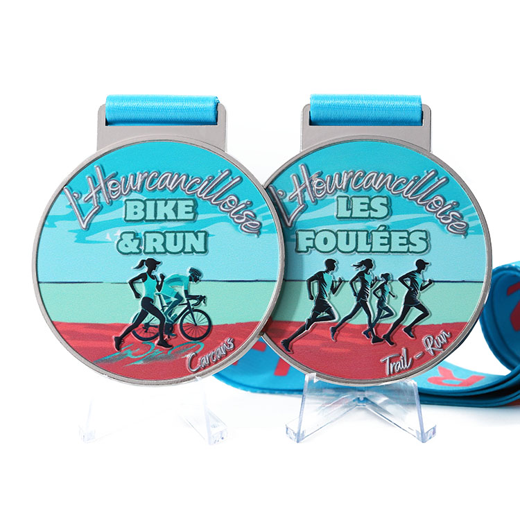 Custom Sports Logo Theme Metal Casted Run Bicycle Bike Medal for Sports