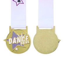Custom Metal Glitter 3inch Wholesale 2025 Dance Award Medals for Dance