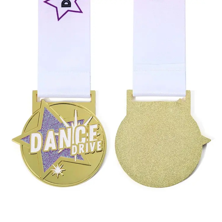 Custom Metal Glitter 3inch Wholesale 2025 Dance Award Medals for Dance