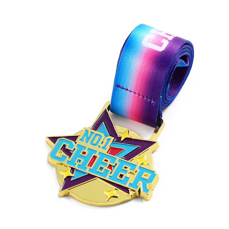 Manufacture Sports Custom Rhythmic Gymnastics Medal Gold Plated Soft Enamel Metal Kids Girls Award Gymnast Medal
