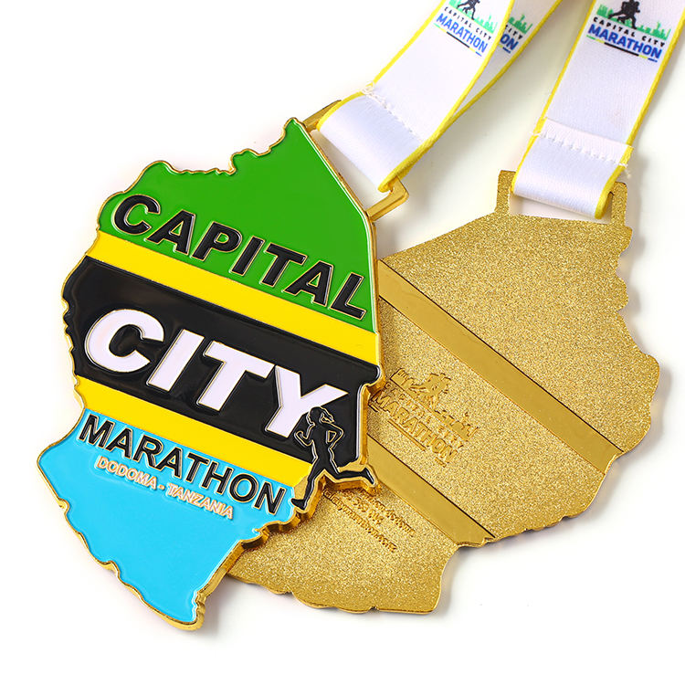 Capital Map City Tanzania Dodoma Marathon Running Gold Medal Price