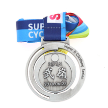Custom Metal Silver 3d Soccer Spin Medal