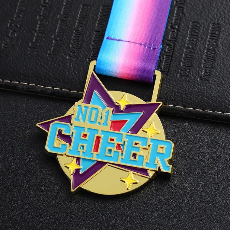 Custom Metal Golden No.1 Cheer Metal Gold Star Medal