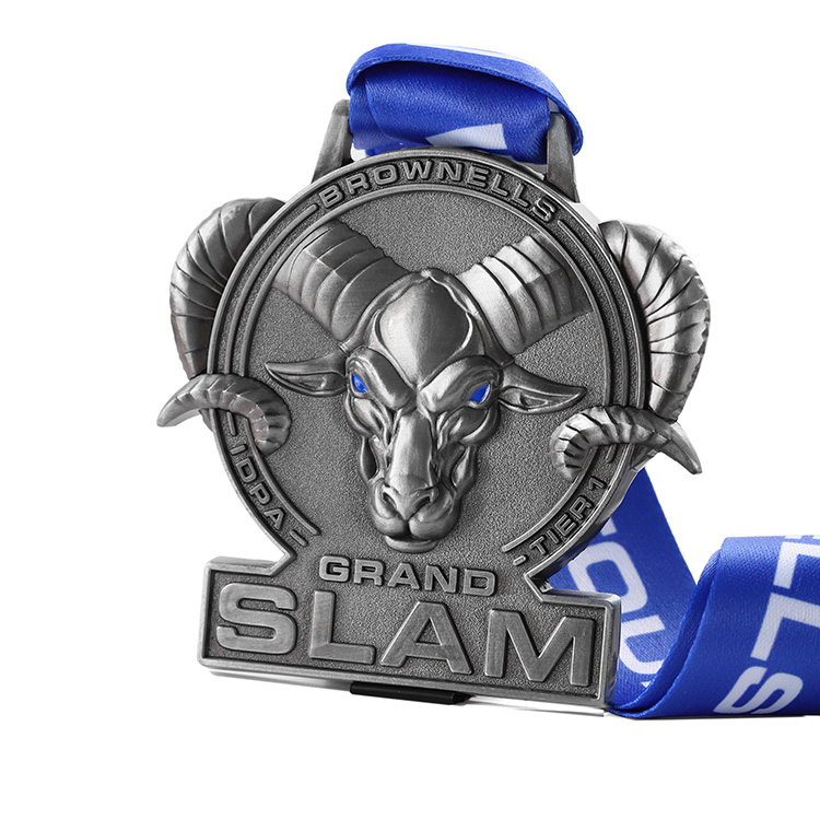 Custom 3D Effect Special Shape Blue Eyes Sheep Logo Medals
