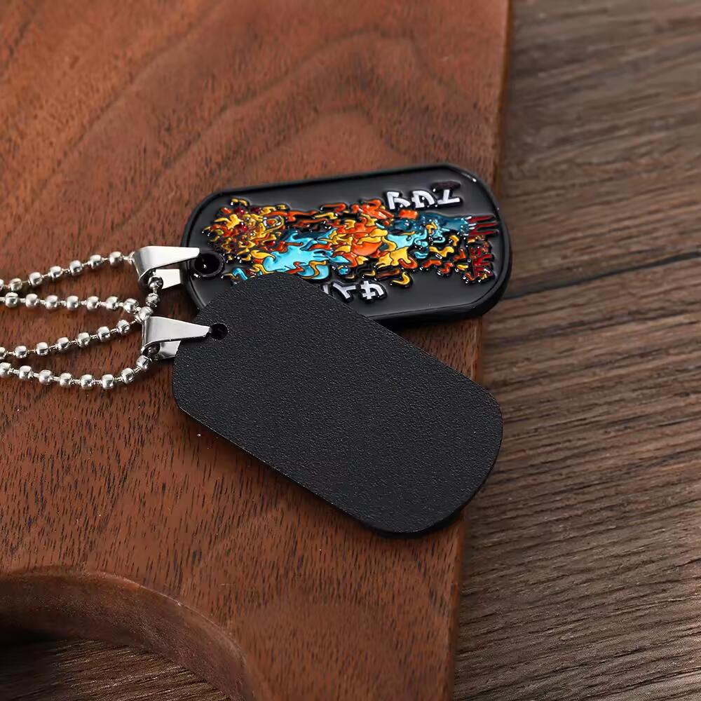 Custom Metal Soft Enamel Black Cool Cartoon Animal Lion Dog Tag