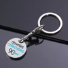 Custom Logo Design Metal Supermarket Shopping Trolley Coin Token Key Ring