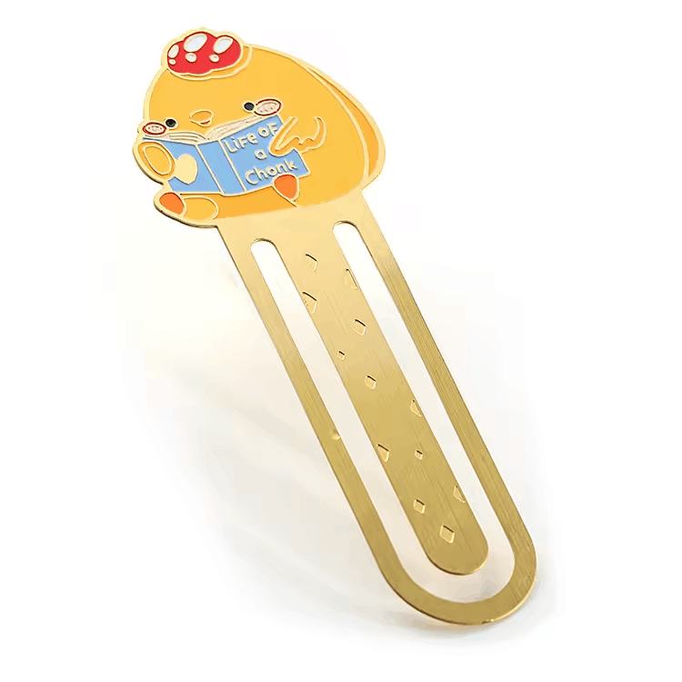 Custom Design Yellow Duck Soft Enamel Laser Cut Metal Brass Reading Bookmark